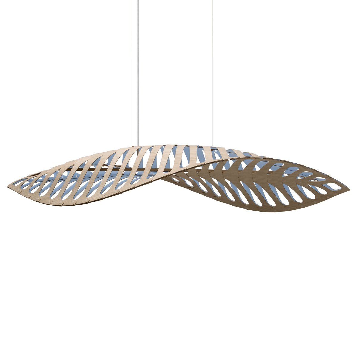 David Trubridge Navicula large Pendelleuchte 100 cm blau