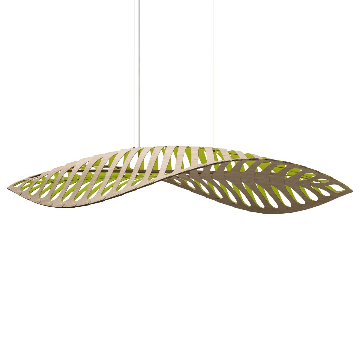 David Trubridge Navicula large Pendelleuchte 100 cm limette