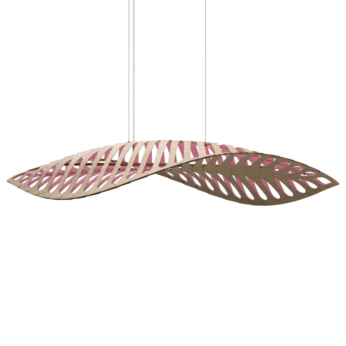 David Trubridge Navicula large Pendelleuchte 100 cm pink