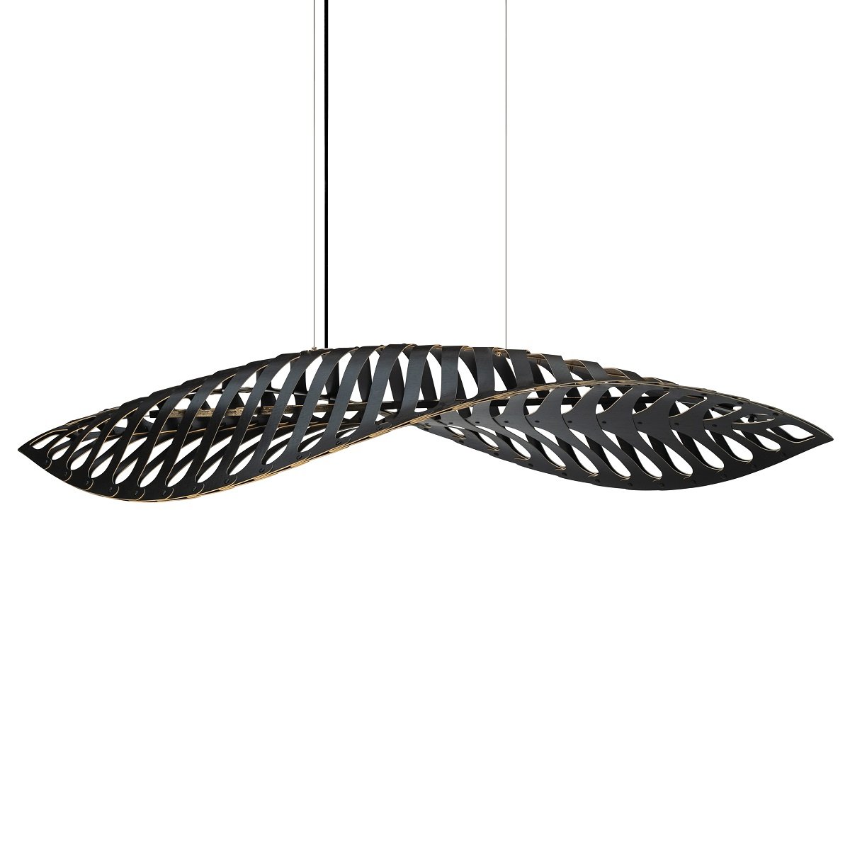 David Trubridge Navicula large Pendelleuchte 100 cm schwarz 2 Seiten