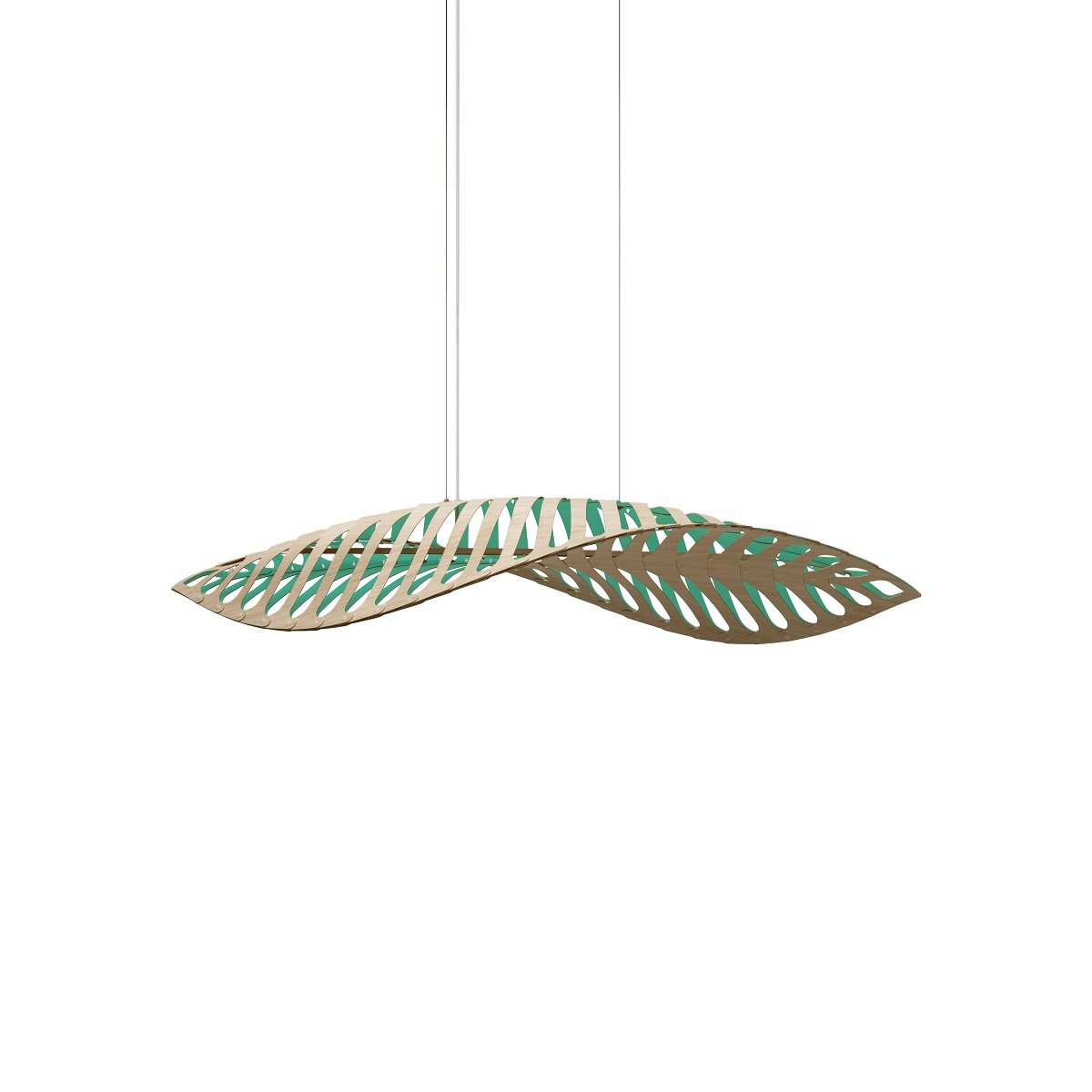 David Trubridge Navicula small Pendelleuchte 57 cm aqua