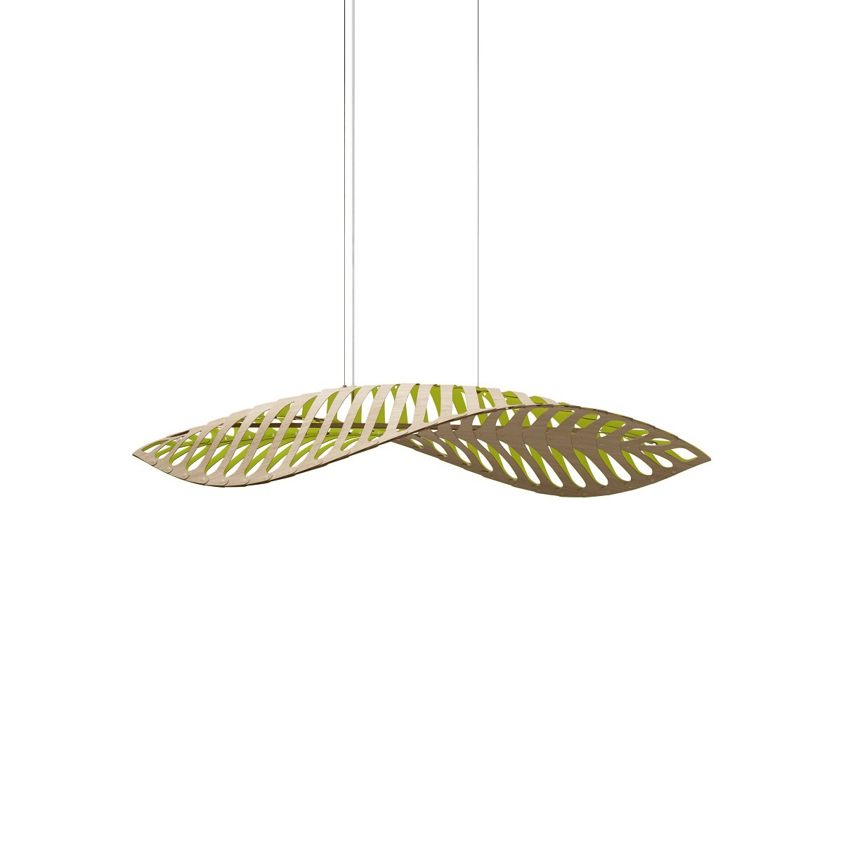 David Trubridge Navicula small Pendelleuchte 57 cm limette