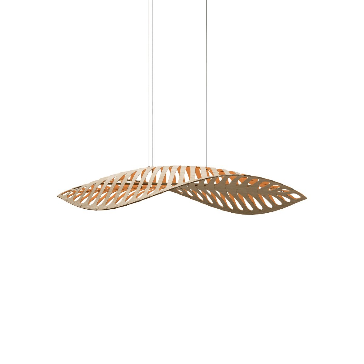 David Trubridge Navicula small Pendelleuchte 57 cm orange