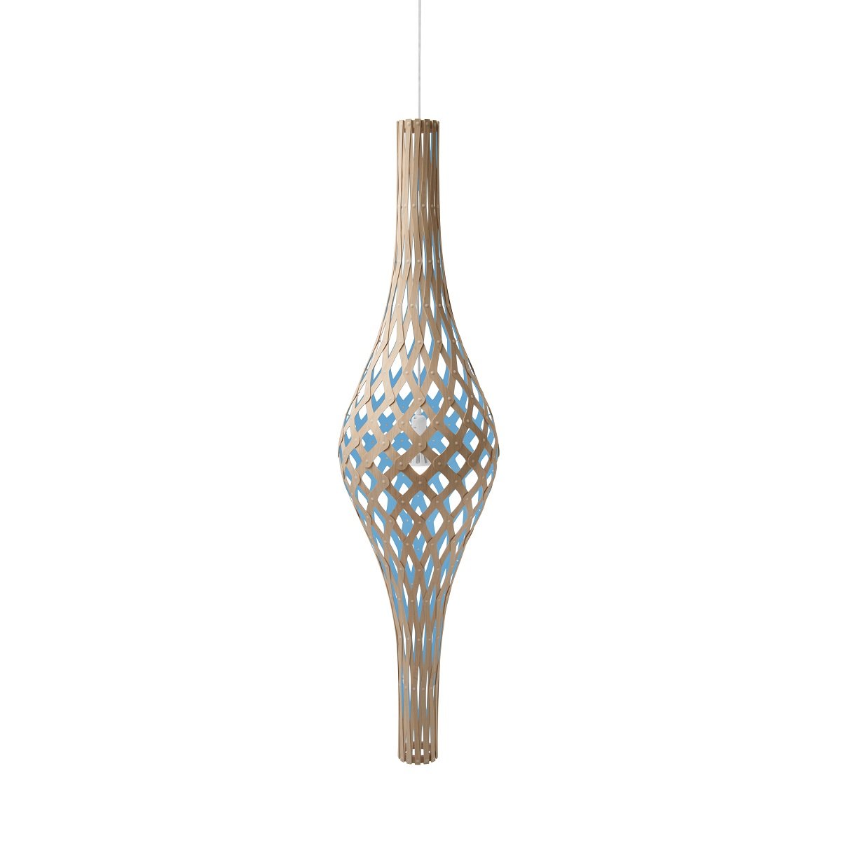 David Trubridge Nikau Pendelleuchte blau