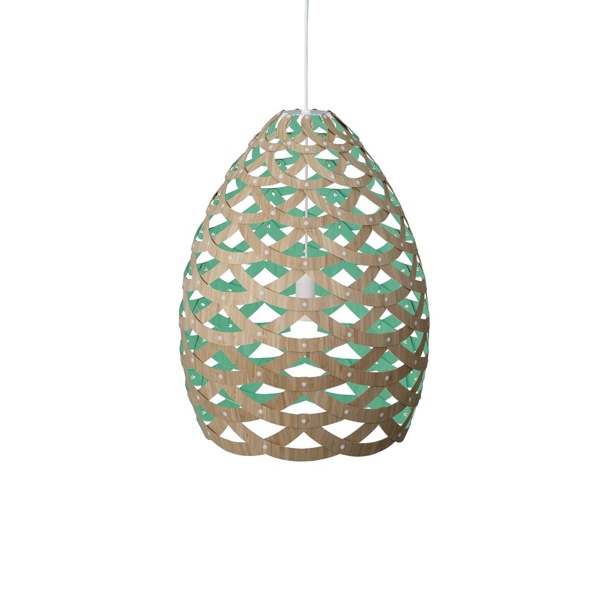 David Trubridge Tui large Pendelleuchte 76 cm aqua