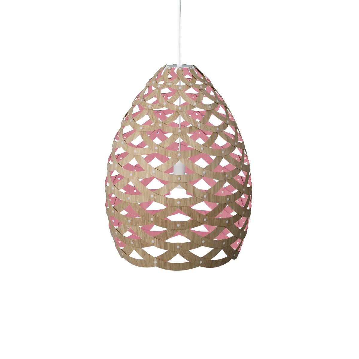 David Trubridge Tui large Pendelleuchte 76 cm pink