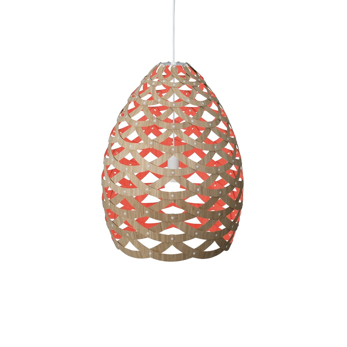 David Trubridge Tui large Pendelleuchte 76 cm rot