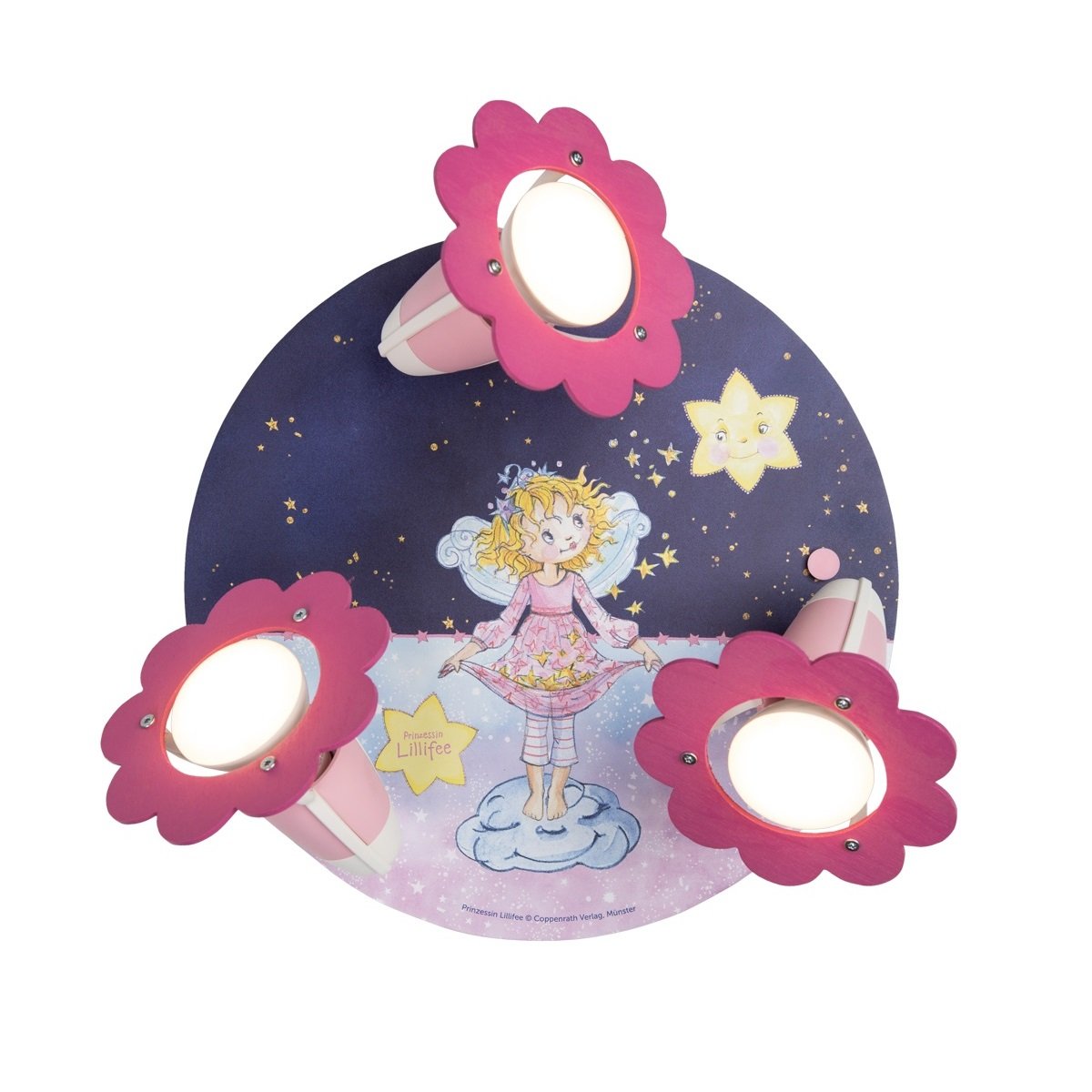 Elobra 138298 Prinzessin Lillifee Spot Rondell Gute Nacht Sternenzauber rosa