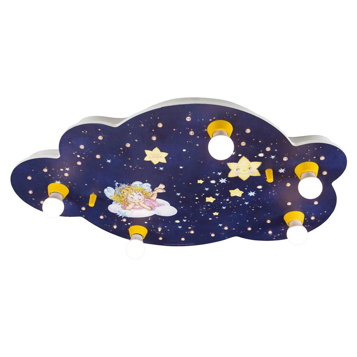 Elobra 138373 LED Deckenleuchte Bildwolke Lillifee Gute Nacht Nachthimmel blau gelb