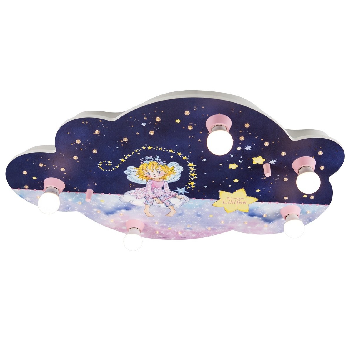 Elobra 138458 LED Deckenleuchte Bildwolke Lillifee Gute Nacht Sternenzauber rosa blau