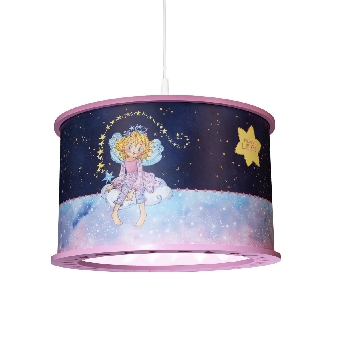 Elobra 138472 Prinzessin Lillifee Pendelleuchte Gute Nacht Sternenzauber rosa E27