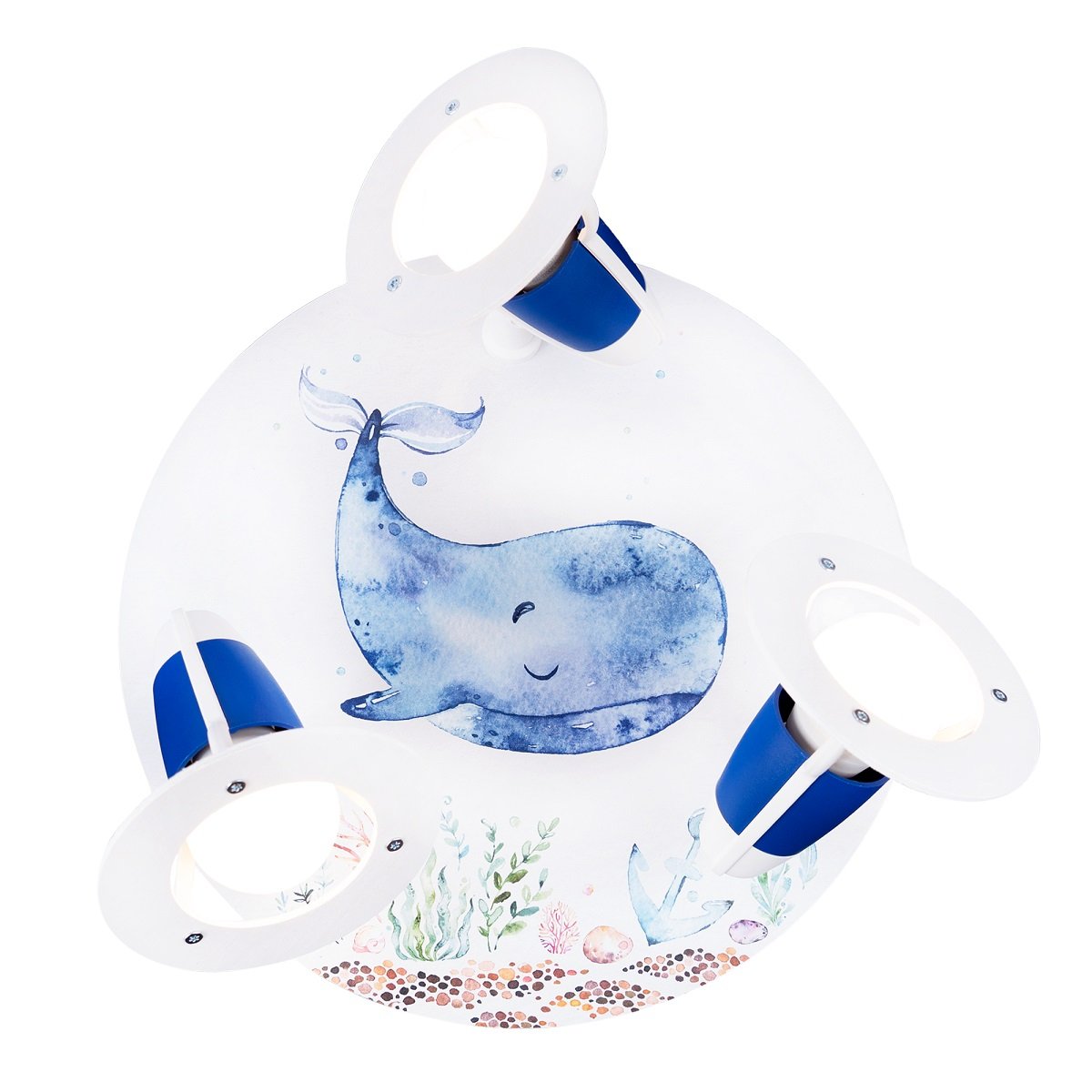 Elobra 140635 Spot Rondell Paul Pottwal 3-flammig wei� blau E14