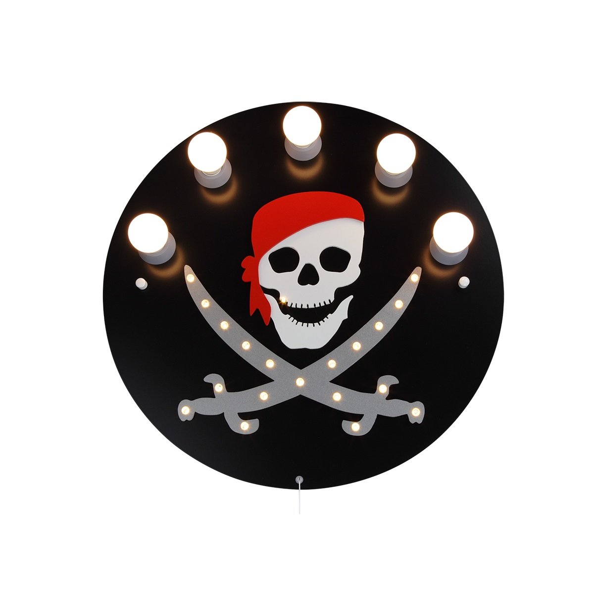 Elobra No. 124543 Deckenleuchte Pirat 5-flammig, Schwarz, Rot
