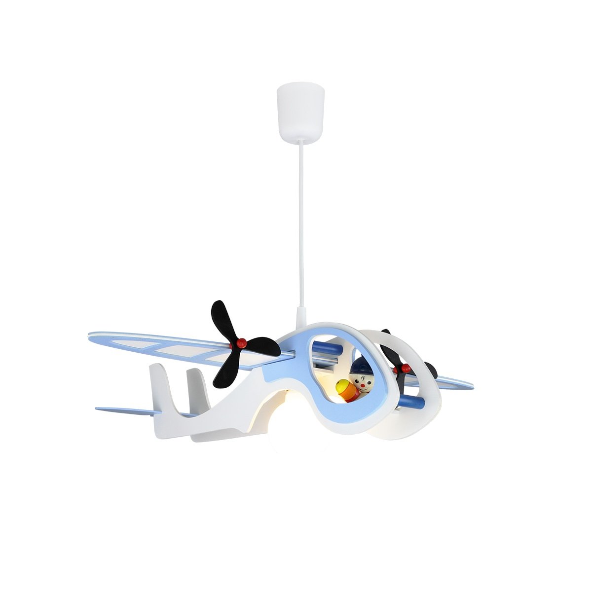 Elobra No. 125472 Pendelleuchte Flugzeug mit Joe, Hellblau, Wei�