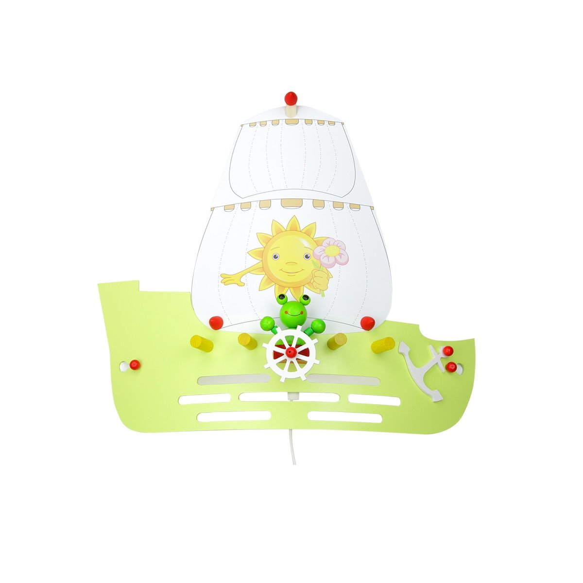 Elobra No. 126400 Wandleuchte Segelschiff mit Frosch, Lindgr�n