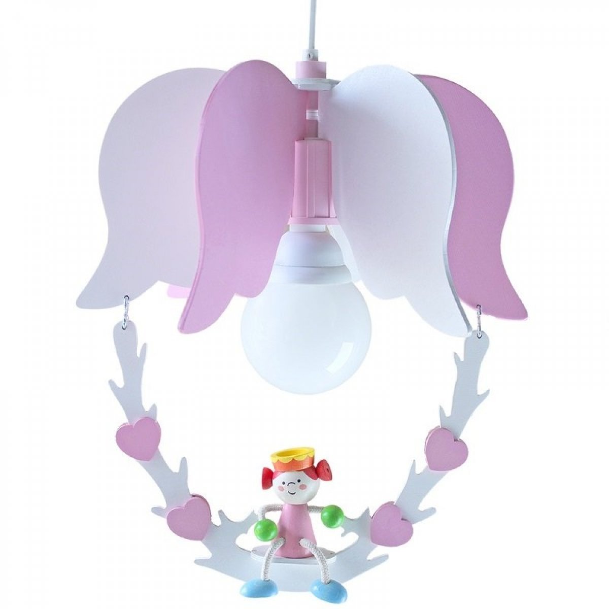 Pendelleuchte Schmetterling rosa für LED Lampe bis 15 Watt E27 Deckenlampe 