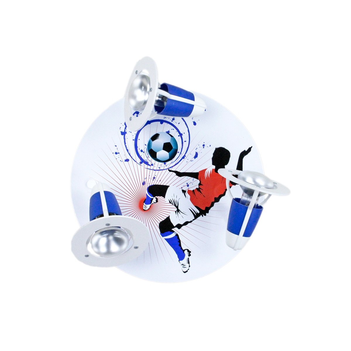 Elobra No. 128152 Deckenleuchte Rondell Soccer 3-flammig, Blau, Wei�