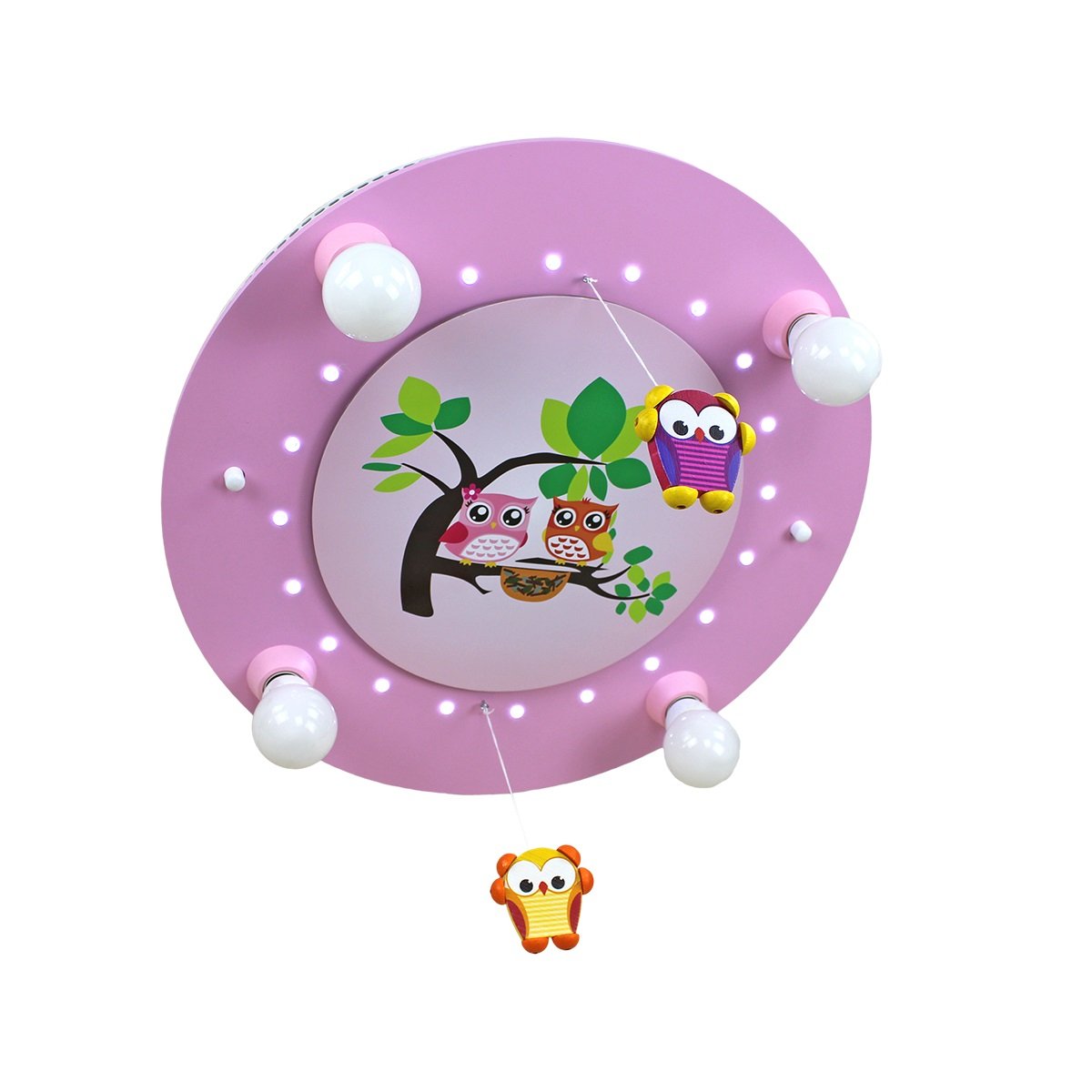 Elobra No. 128244 Deckenleuchte Eulenfamilie Mobil� 4-flammig, Rosa