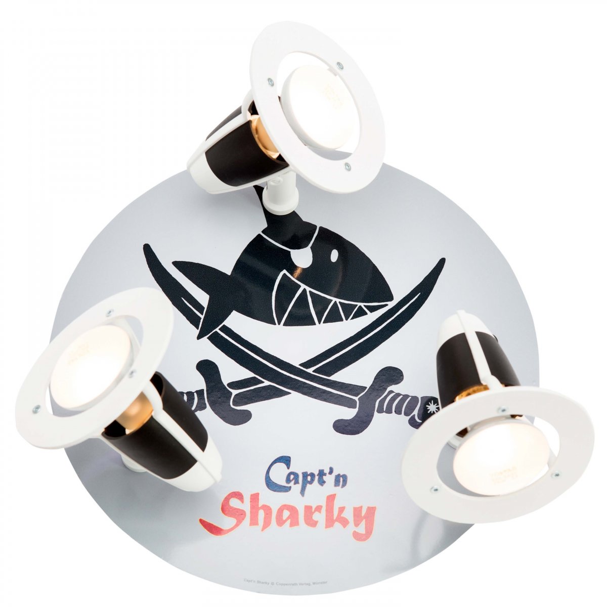 Elobra No. 130667 Deckenleuchte Rondell Capt'n Sharky mit S�beln 3-flammig, Schwarz