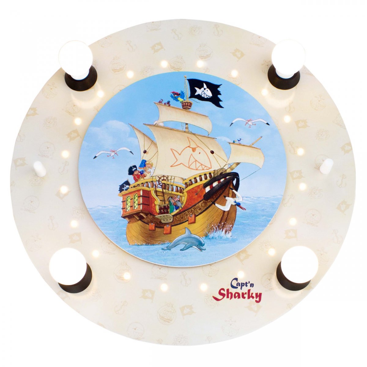 Elobra No. 130803 Deckenleuchte Capt'n Sharky auf hoher See 4-flammig, Beige