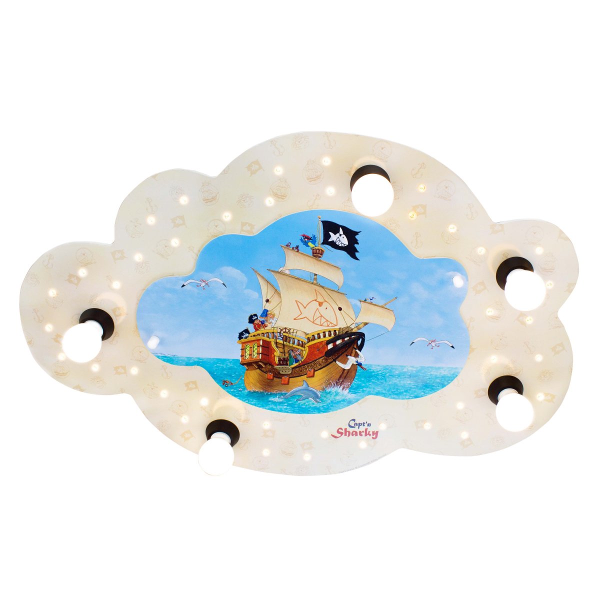 Elobra No. 130810 Deckenleuchte Bildwolke Capt'n Sharky auf hoher See 5-flammig, Beige