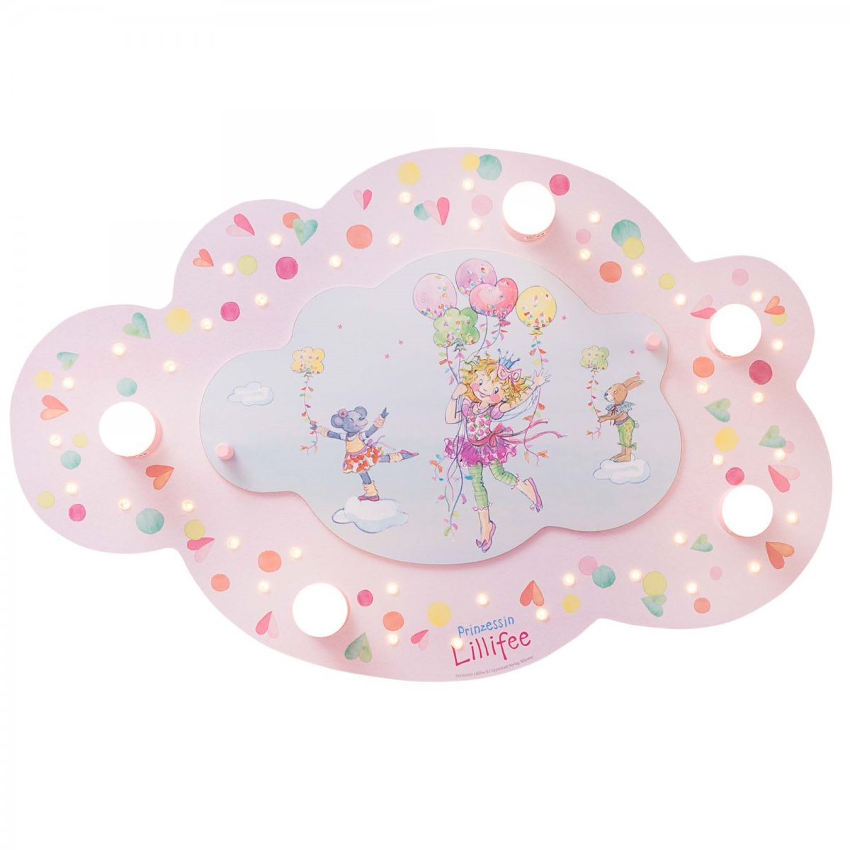 Elobra No. 130995 Deckenleuchte Bildwolke Prinzessin Lillifee Ballonschaukel 5-flammig, Rosa