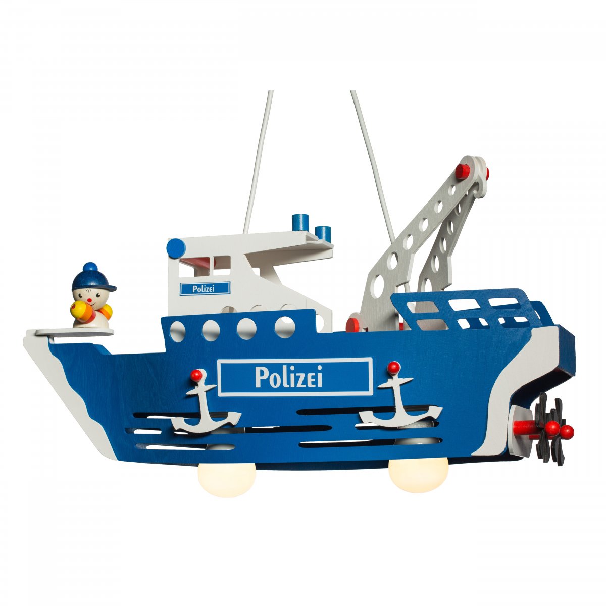 Elobra No. 135525 Pendelleuchte Polizeischiff mit Joe 2-flammig, Blau
