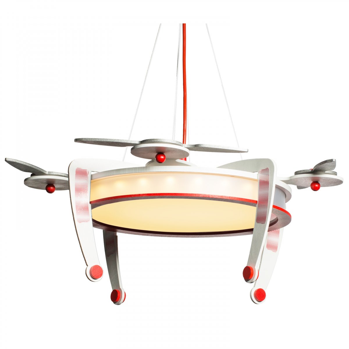 Elobra No. 136126 LED Pendelleuchte Drohne Rot, Silber