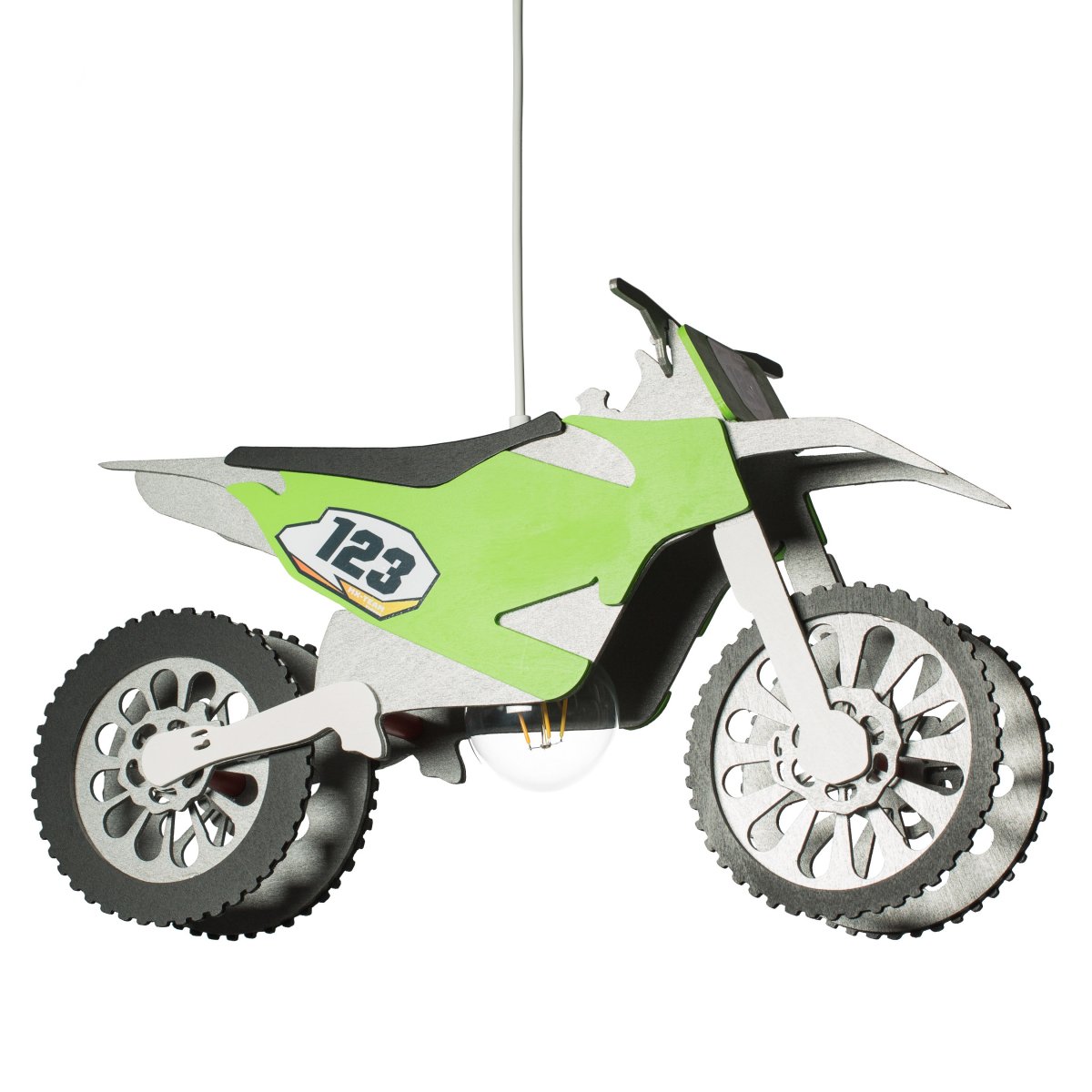 Elobra No. 136973 Pendelleuchte Motorcrossmaschine 1-flammig, Gr�n, Silber