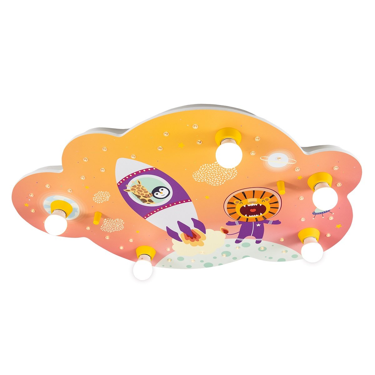 Elobra No. 137956 Deckenleuchte Bildwolke Little Astronauts Escape 5-flammig Orange