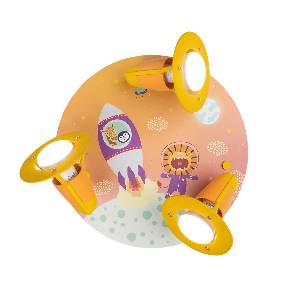 Elobra No. 137970 Deckenleuchte Rondell Little Astronauts Escape 3-flammig Orange