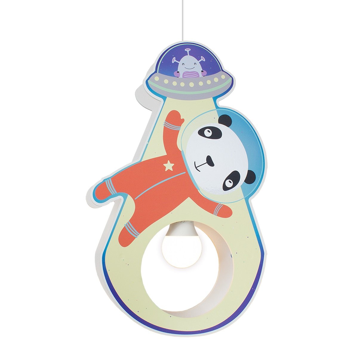 Elobra No. 137994 Pendelleuchte Little Astronauts Panda 1-flammig Blau