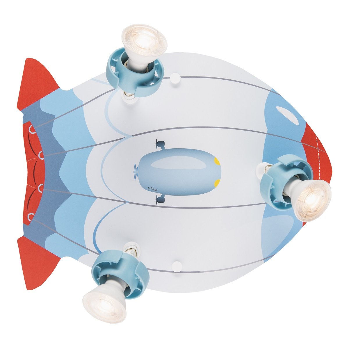 Elobra No. 138052 Deckenleuchte Rondell Luftschiff 3-flammig Blau