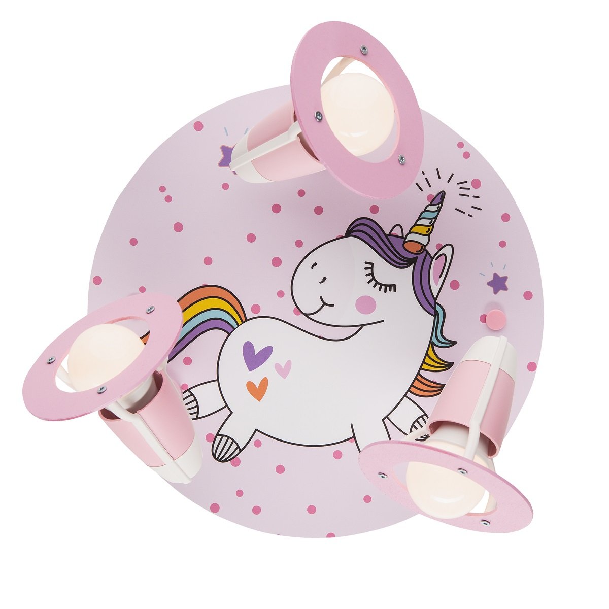 Elobra No. 138090 Deckenleuchte Rondell Einhorn Babsy 3-flamming rosa