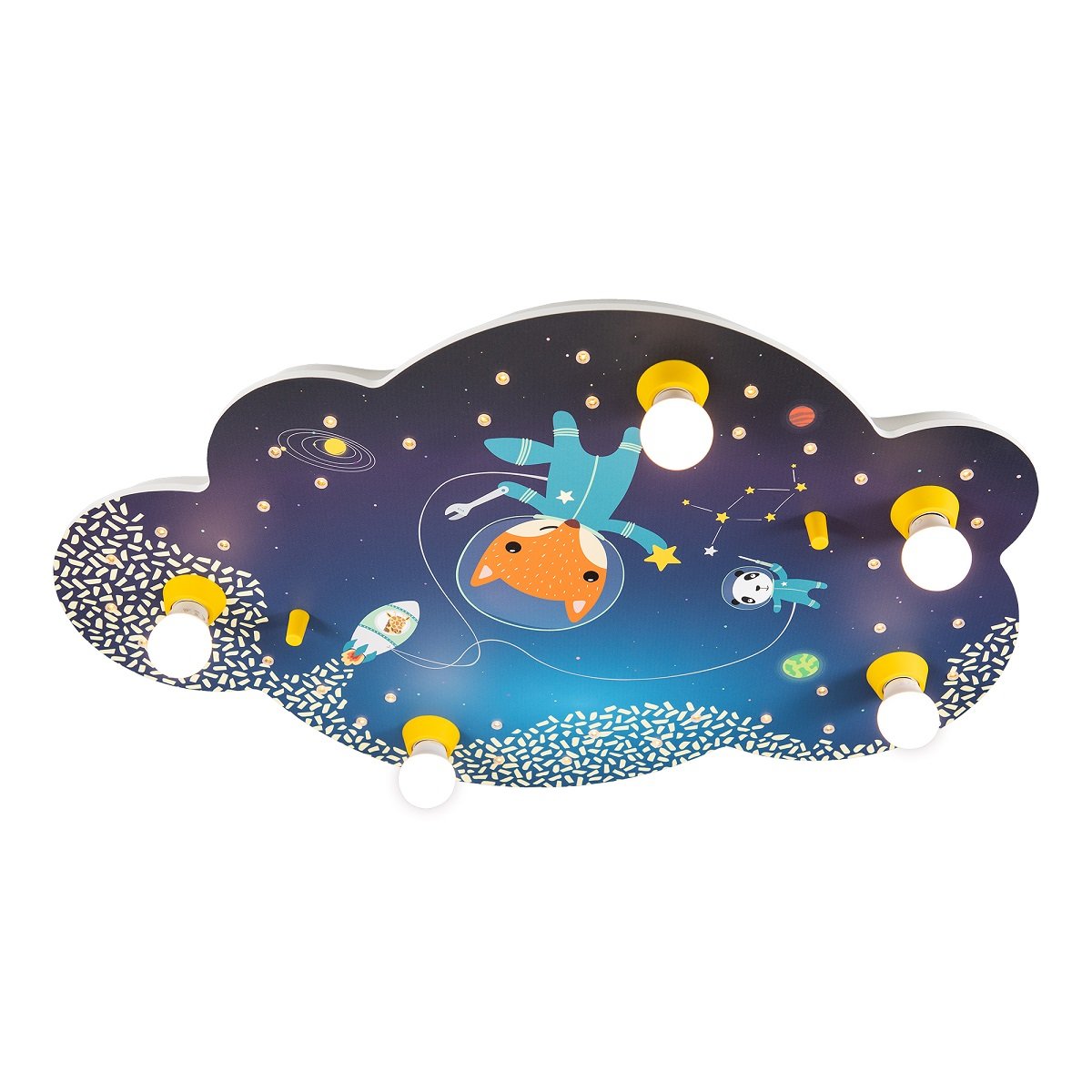 Elobra No. 138380 Deckenleuchte Bildwolke Little Astronauts Space Mission 5-flammig Blau