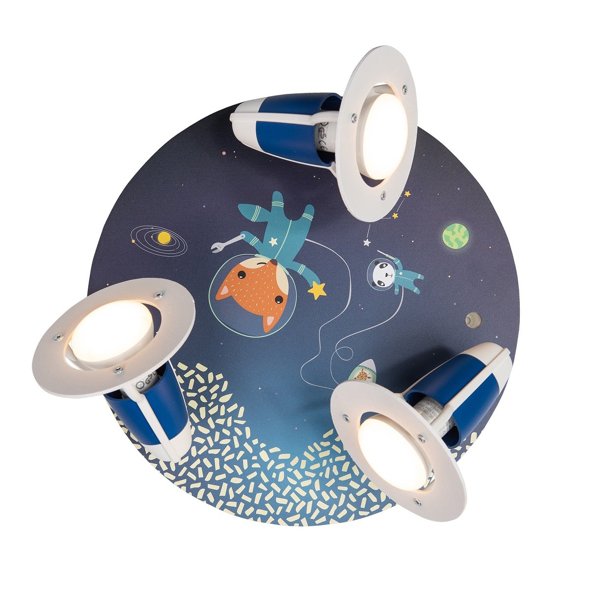 Elobra No. 138403 Deckenleuchte Rondell Little Astronauts Space Mission 3-flammig Blau