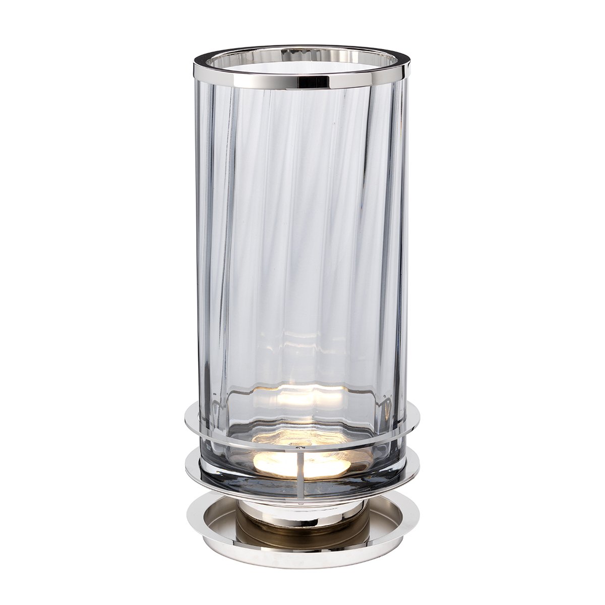 Elstead Arno Tischlampe Rauchglas poliertes Nickel