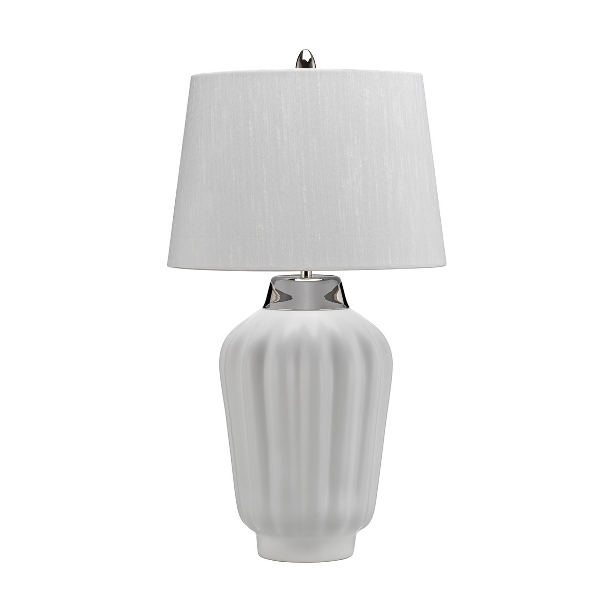 Elstead Bexley 1 Light Tischlampe wei� nickel poliert 56cm