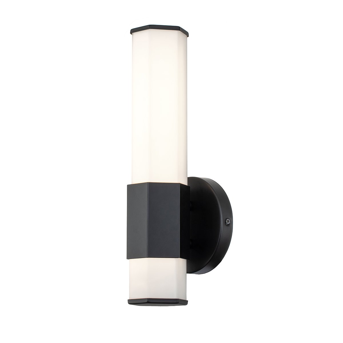 Elstead Facet LED Wandleuchte schwarz matt opal IP44