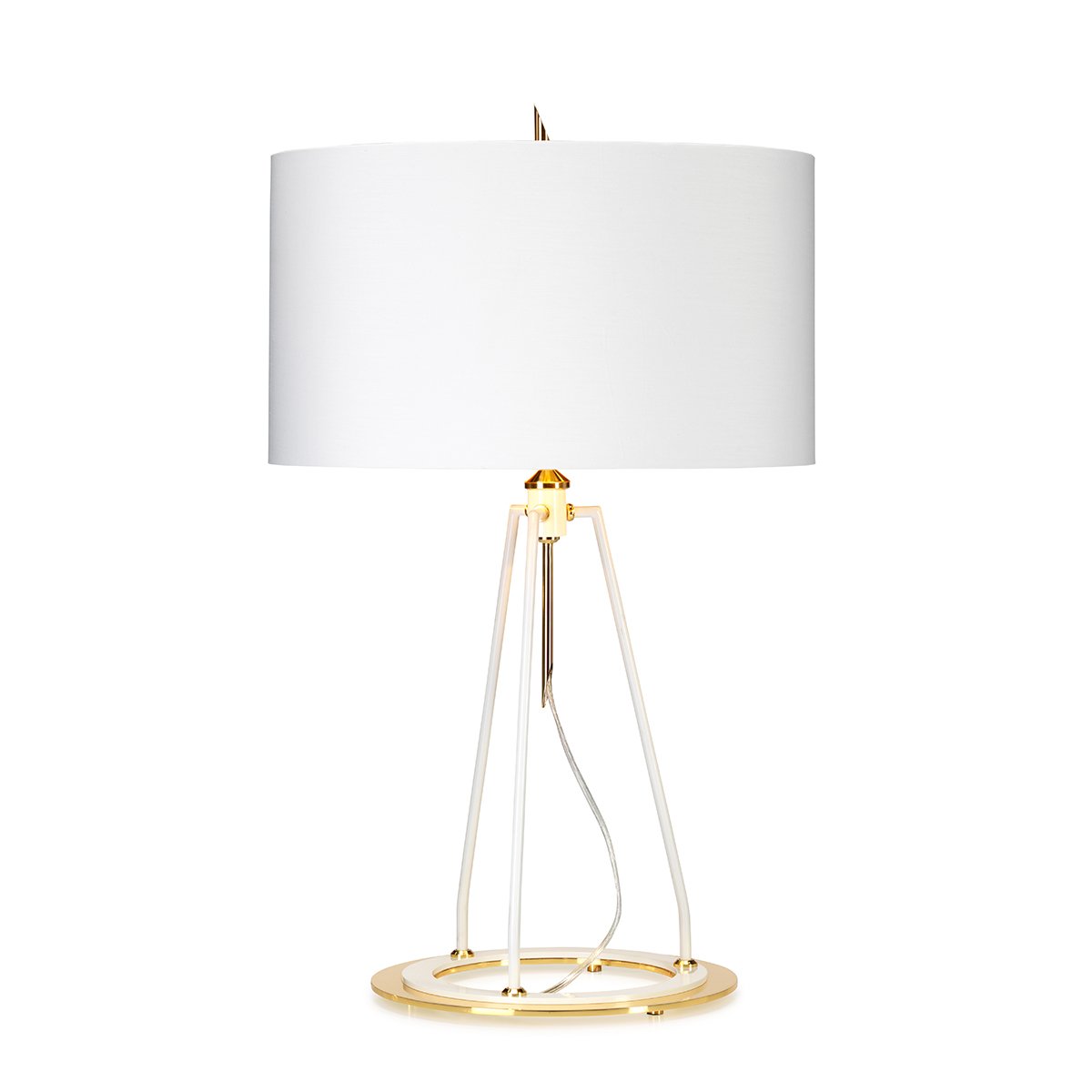 Elstead Ferrara Tischlampe wei� goldfarben poliert