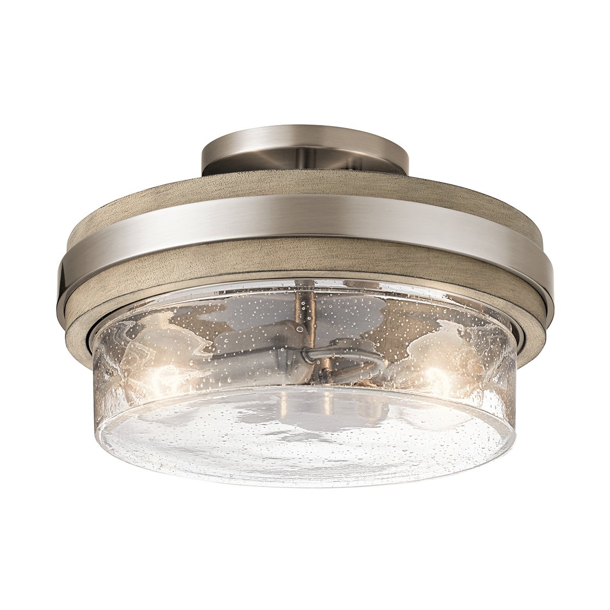Elstead Grand Bank Deckenleuchte grau antik Glas