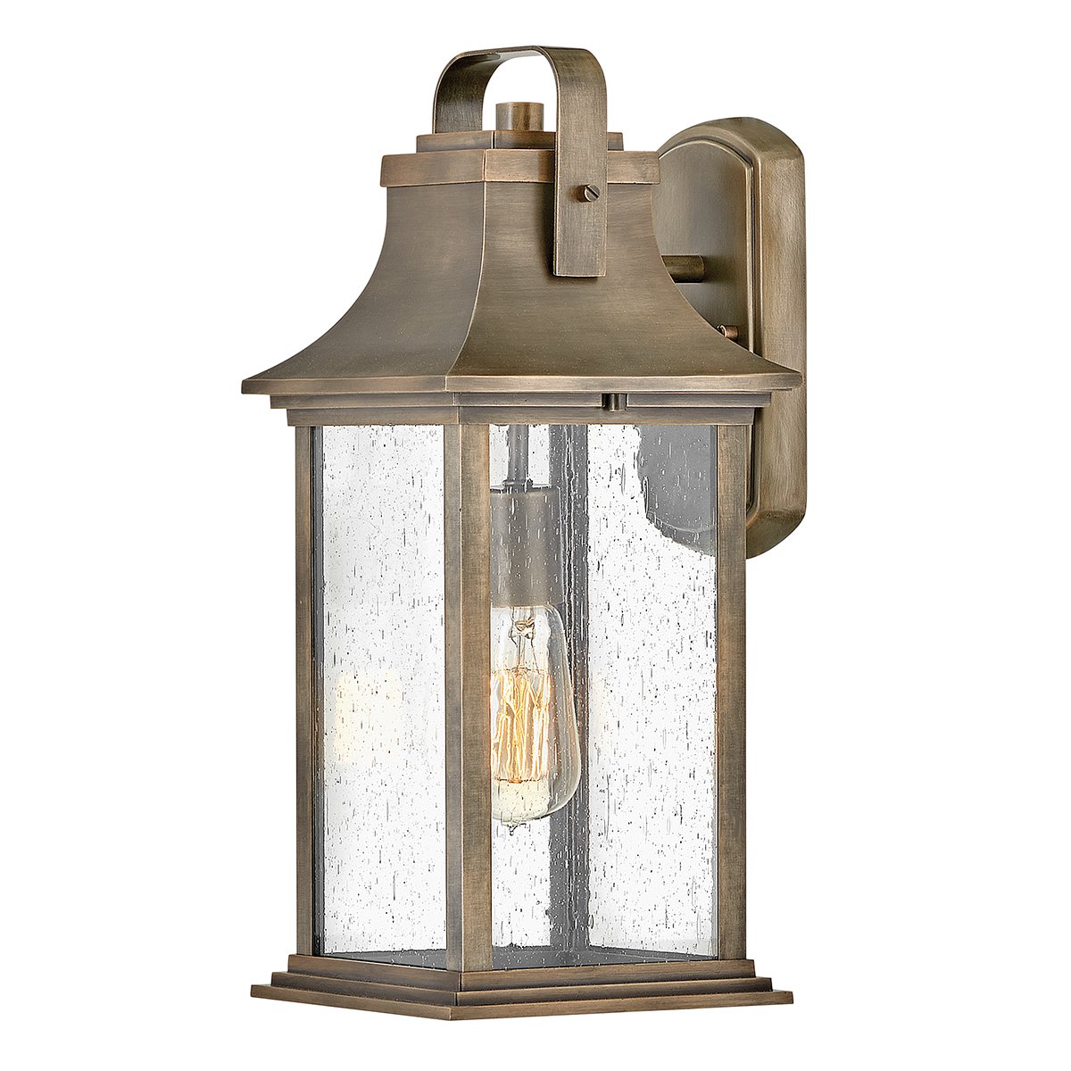 Elstead Grant Medium Au�en Wandleuchte h�ngend bronze poliert Glas