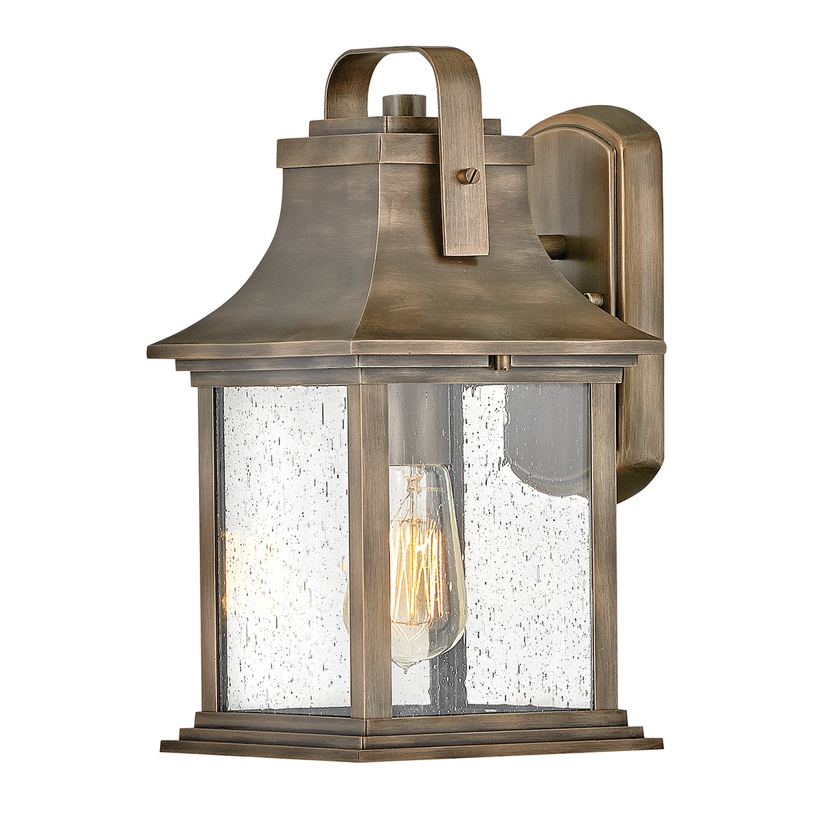 Elstead Grant Small Au�en Wandleuchte h�ngend bronze poliert Glas