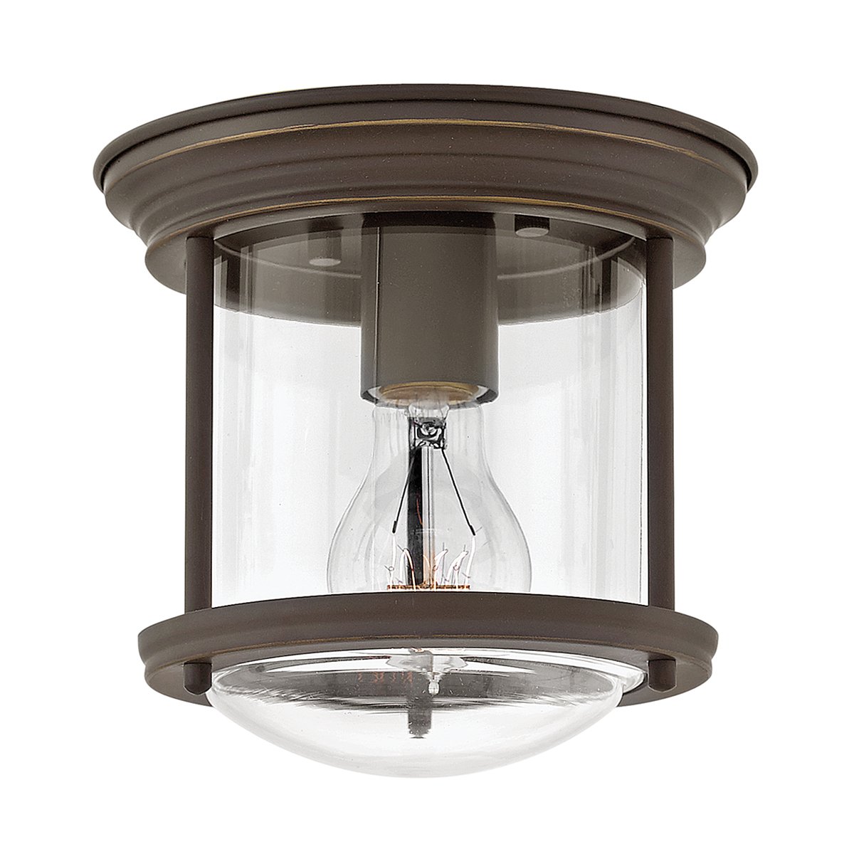 Elstead Hadrian 1 Light Deckenleuchte Klarglas �lgeriebene Bronze IP44