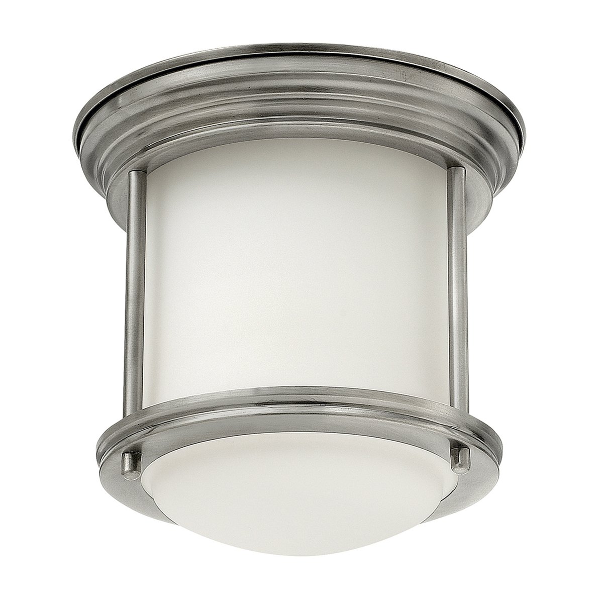 Elstead Hadrian 1 Light Deckenleuchte Opalglas Nickel antik