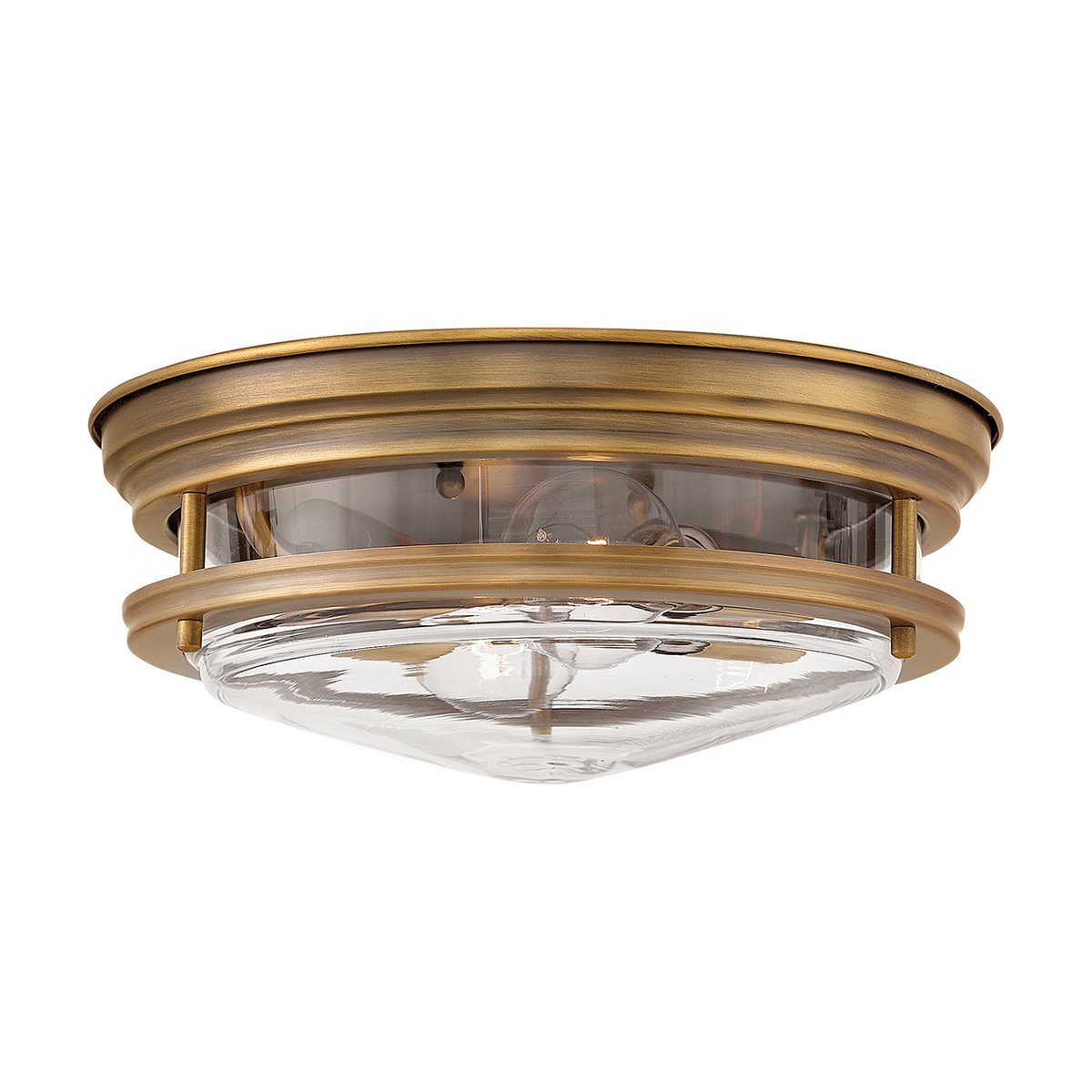 Elstead Hadrian 2 Light Deckenleuchte Bronze geb�rstet Glas klar