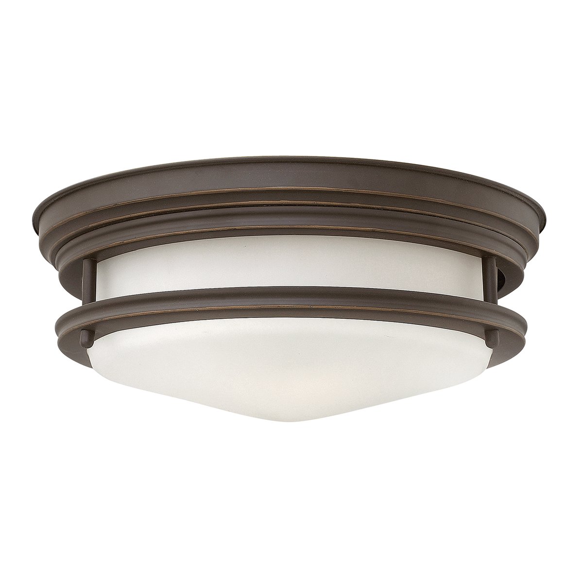 Elstead Hadrian 2 Light Deckenleuchte Glas Opal �lgeriebene Bronze