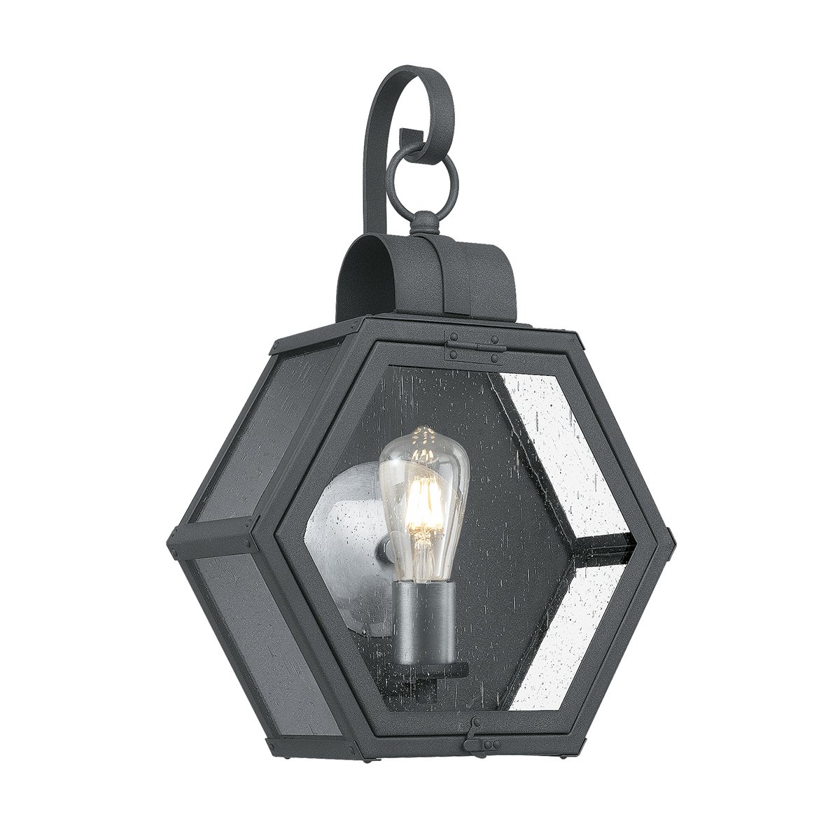 Elstead Heath Medium Au�en Wandleuchte schwarz Glas klar