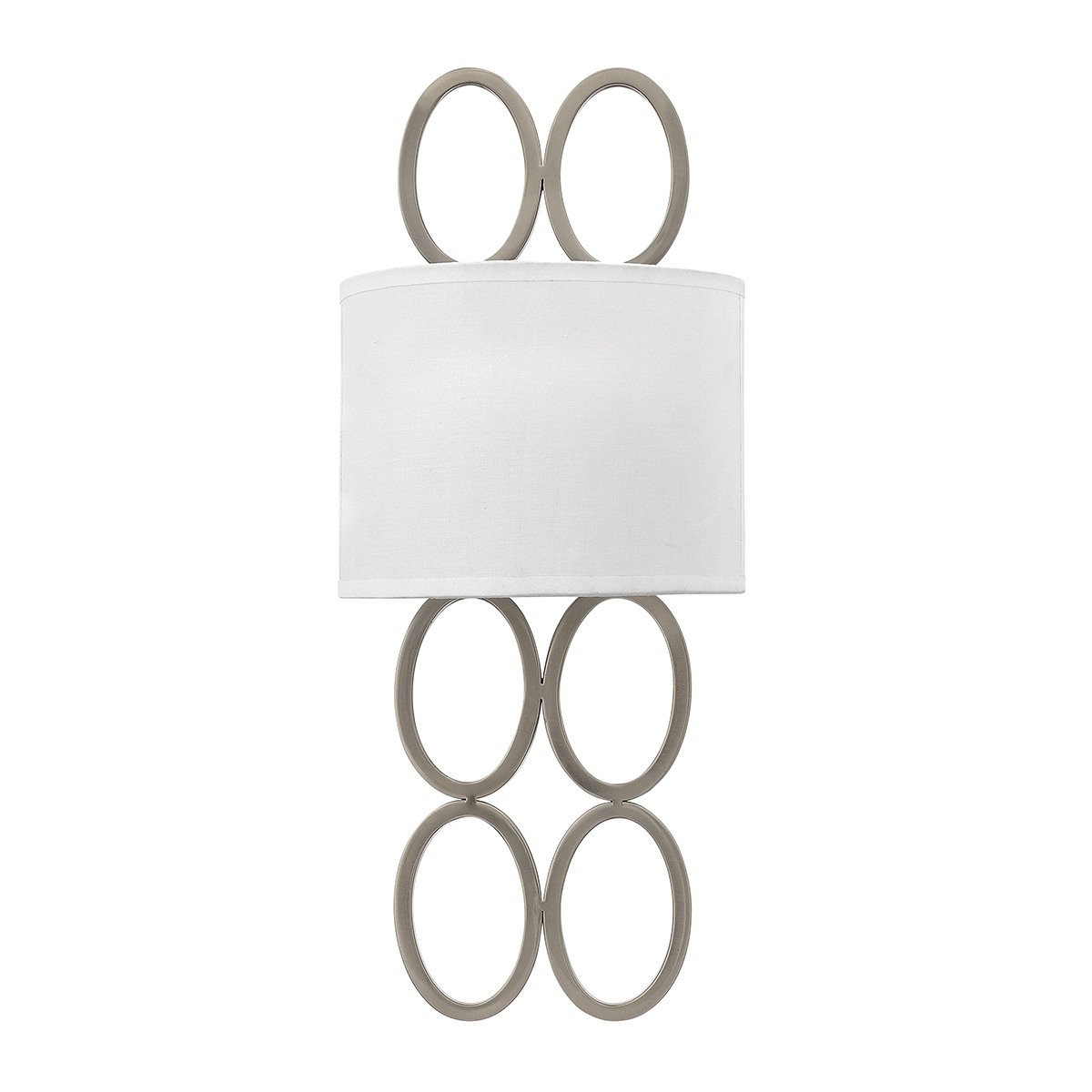 Elstead Jules 2 Light Wandleuchte nickel Leinen 2-flammig