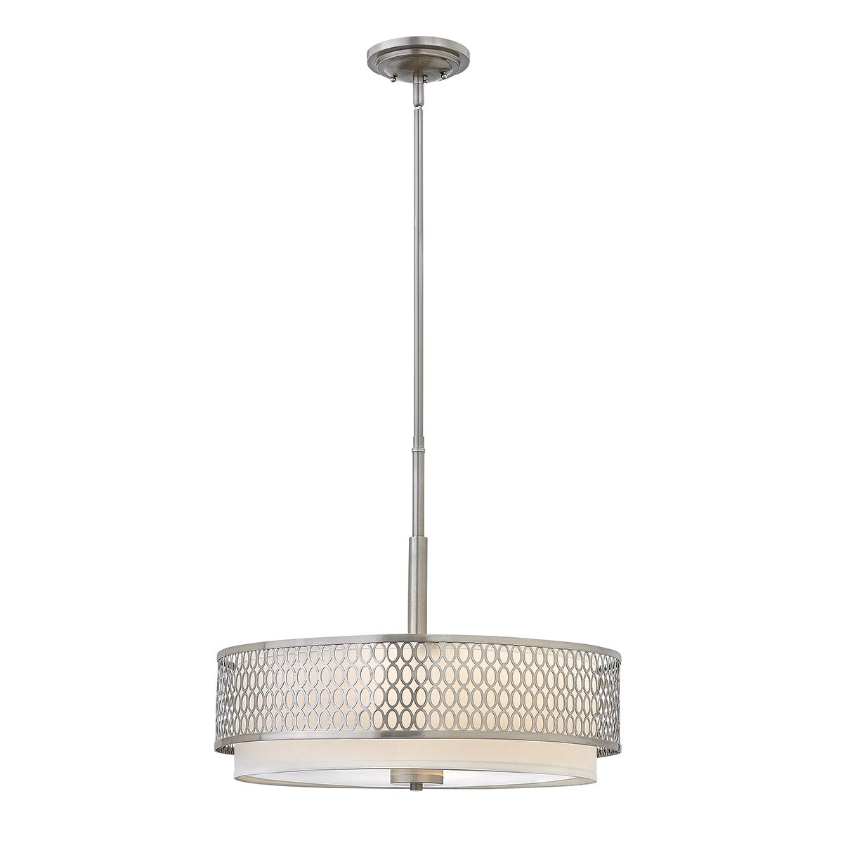 Elstead Jules 3 Light Pendelleuchte 3-flammig nickel poliert Glas opal
